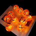 Halloween Pumpkin Lantern Outdoor Waterproof LED Decorative String Lights Lumendat