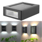 Solar Square Up and Down Lighted LED Outdoor Waterproof Garden Wall Sconce Lamp Lumendat