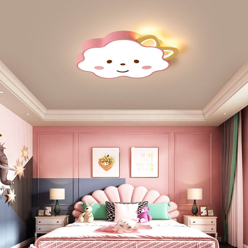Lumendat Cartoon Creative Clouds Cat Ears LED Flush Mount Ceiling Light Lumendat