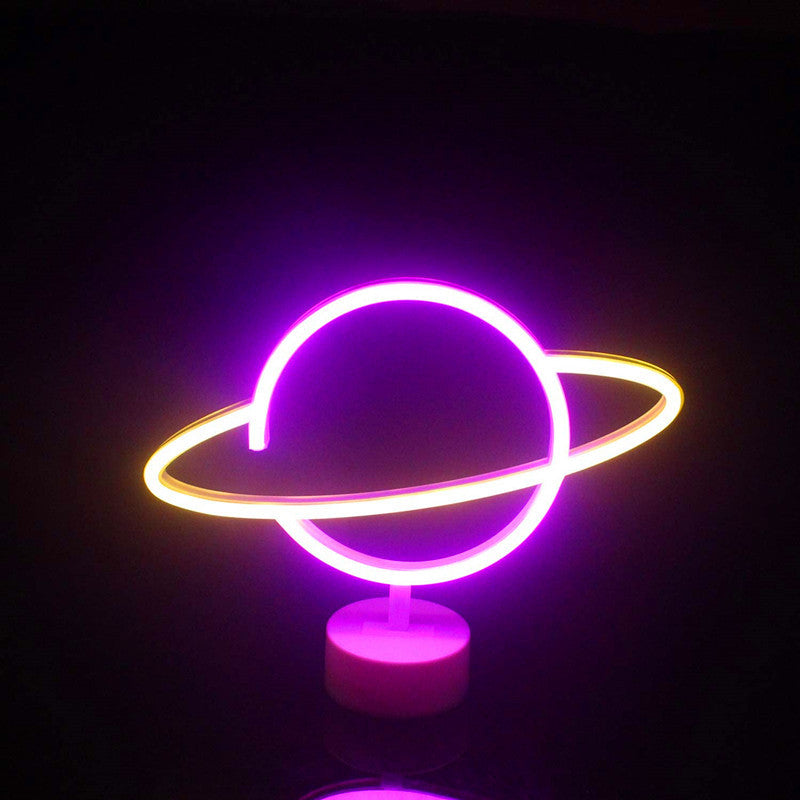 Modern Creative Planet Neon Plastic LED Night Light Table Lamp Lumendat