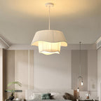 Contemporary Scandinavian Round Iron Acrylic Fabric 4/5 Light Pendant Light for Living Room BulbSquare