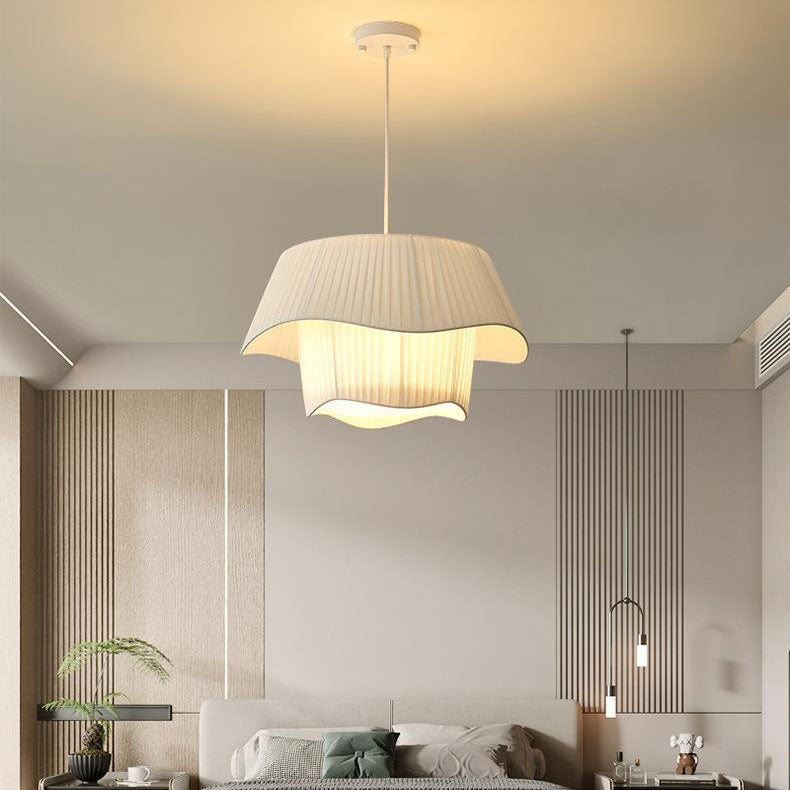 Contemporary Scandinavian Round Iron Acrylic Fabric 4/5 Light Pendant Light for Living Room BulbSquare