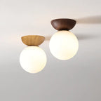 Modern Minimalist Glass Iron Orb 1-light Semi-flush Mount Light/pendant Light for Living Room Lumendat