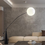 Contemporary Creative Tapered Base Fishing Rod Orb Iron Glass 1-Light Standing Floor Lamp For Living Room Lumendat