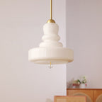 Modern Colorful Glass Gourd Shade 1-light Pendant Light BulbSquare