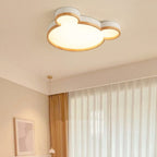 Lumendat Nordic Wood Bear Shape LED Kids Flush Mount Ceiling Light Lumendat