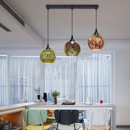 Modern Creative 3d Colorful Fireworks Glass Dome 2/3 Light Island Light Chandelier