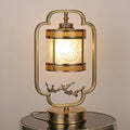 Chinese Glass Full Copper Carved 1-Light Table Lamp Lumendat