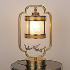 Chinese Glass Full Copper Carved 1-Light Table Lamp Lumendat