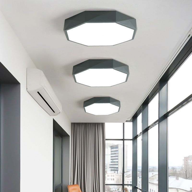 Nordic Macaron Diamond Geometry Iron Acrylic LED Flush Mount Ceiling Light BulbSquare
