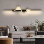 Modern Minimalist Long Wave Design Aluminum Iron LED Wall Sconce Lamp For Living Room