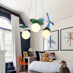 Lumendat Contemporary Creative Wooden Propeller Plane 3-Light Kids Chandelier For Living Room Lumendat
