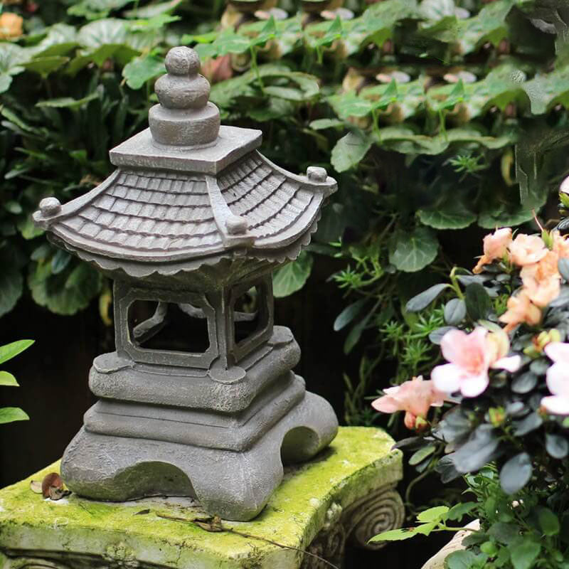 Japanese Zen Solar Waterproof Pagoda Stone LED Outdoor Garden Decoration Landscape Light Lumendat