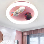 Lumendat Contemporary Creative Iron Acrylic Resin Cartoon Spaceship Planet LED Kids Flush Mount Ceiling Light For Living Room & Bedroom Lumendat