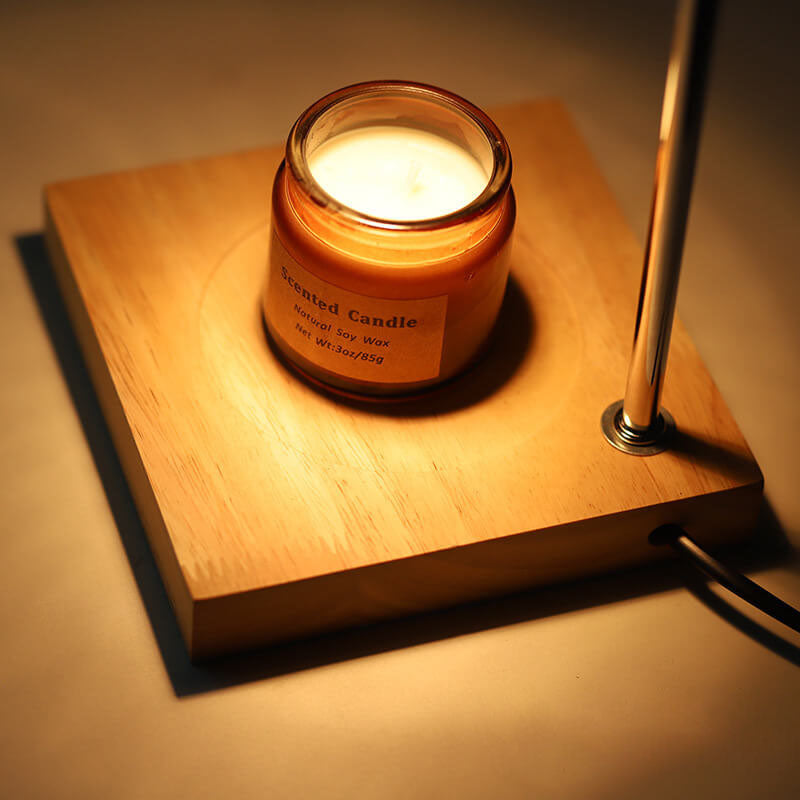 Modern Simple Solid Wood Candle Spherical 1-Light Melting Wax Table Lamp Lumendat