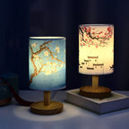 Modern Minimalist Fabric Column Landscape Wood LED Table Lamp Lumendat