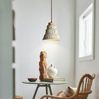 Contemporary Scandinavian Cylinder Cone Cement Solid Wood 1-light Pendant Light for Living Room