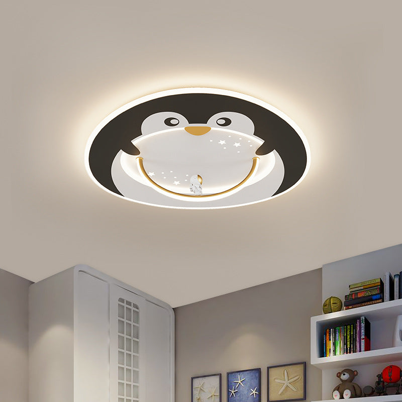 Lumendat Modern Art Deco Kids Aluminum Acrylic Penguin Panda Lion Sheep Round LED Flush Mount Ceiling Light For Bedroom Lumendat