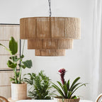 Contemporary Boho Iron Twine Round 3-light Pendant Light for Dining Room
