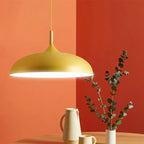 Modern Metal Wooden Top 1-light Dome Pendant Light Lumendat
