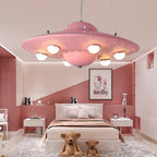 Lumendat Contemporary Creative Kids Spaceship Iron Glass LED Chandelier For Bedroom Lumendat