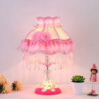 European Style Wedding Fabric Glass 1-Light Table Lamp Lumendat