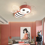Lumendat Contemporary Creative Kids Bee Iron Acrylic LED Flush Mount Ceiling Light For Bedroom Lumendat