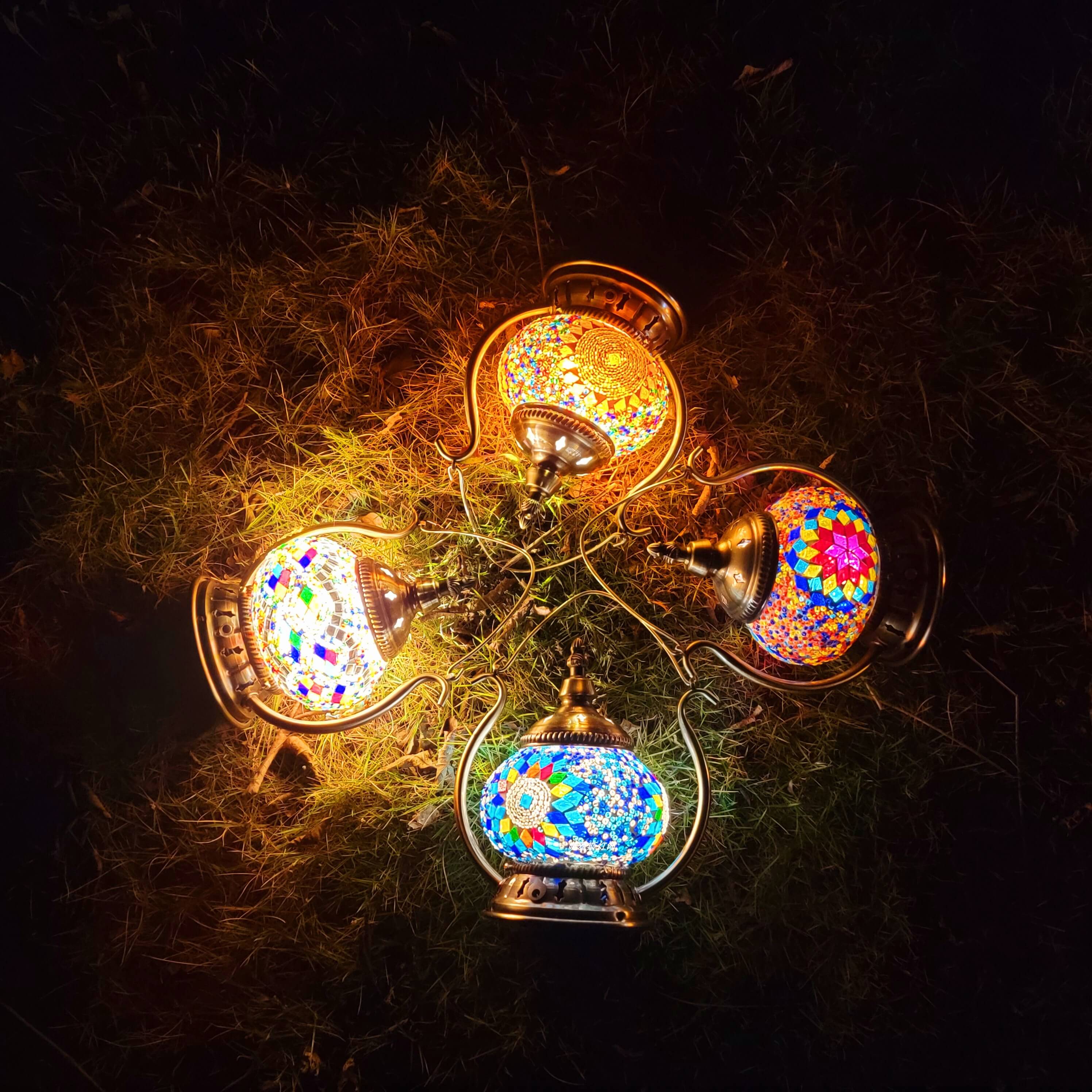 Moroccan Stained Glass Round Pot USB Rechargeable LED Portable Table Lamp Lumendat