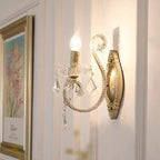 European Vintage Crystal Candelabra 1/2 Light Wall Sconce Lamp