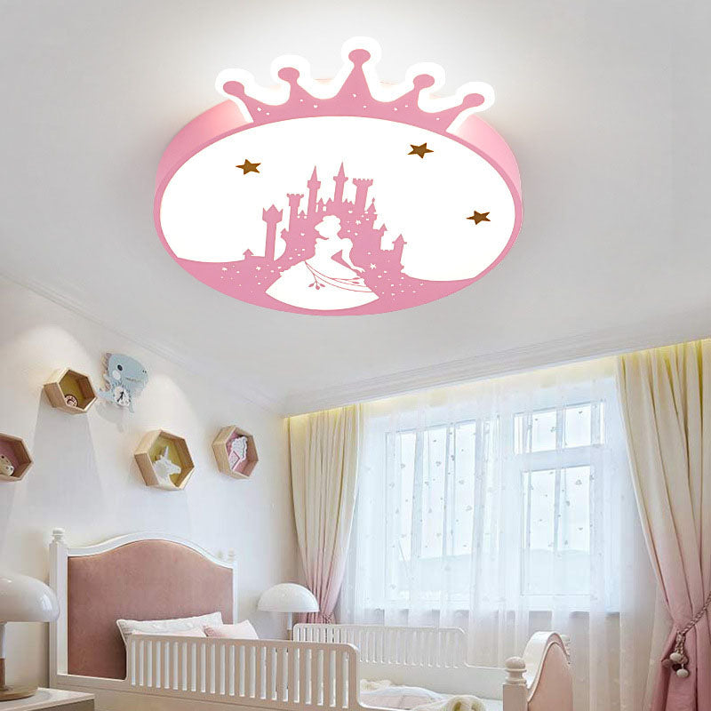 Lumendat Nordic Creative Simple Wrought Iron Cartoon Crown LED Flush Mount Ceiling Light Lumendat