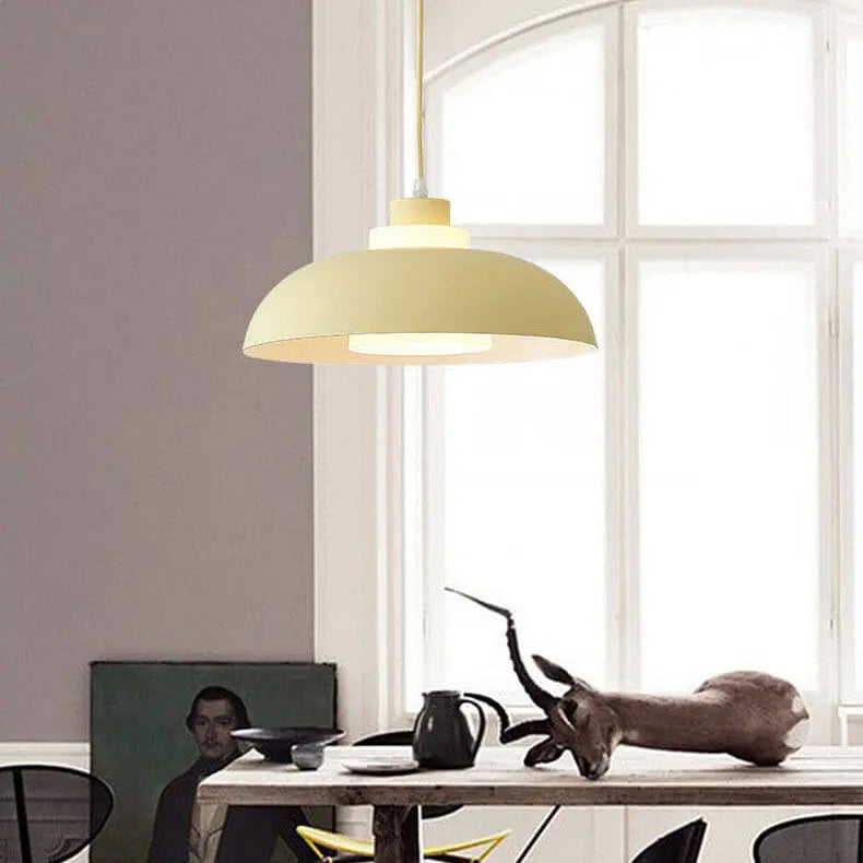 Modern Solid Color Macaron Acrylic Aluminum 1-light Pendant Light BulbSquare