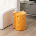Lumendat Contemporary Creative Kids Round Cylinder Cheese Resin Side Table For Bedroom Lumendat