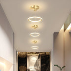 Modern Simplicity Aluminum Circle Strip LED Semi-Flush Mount Ceiling Light For Hallway Lumendat
