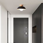 Contemporary Nordic Round Dome Iron Glass 1-light Semi-flush Mount Ceiling Light for Living Room & Bedroom BulbSquare