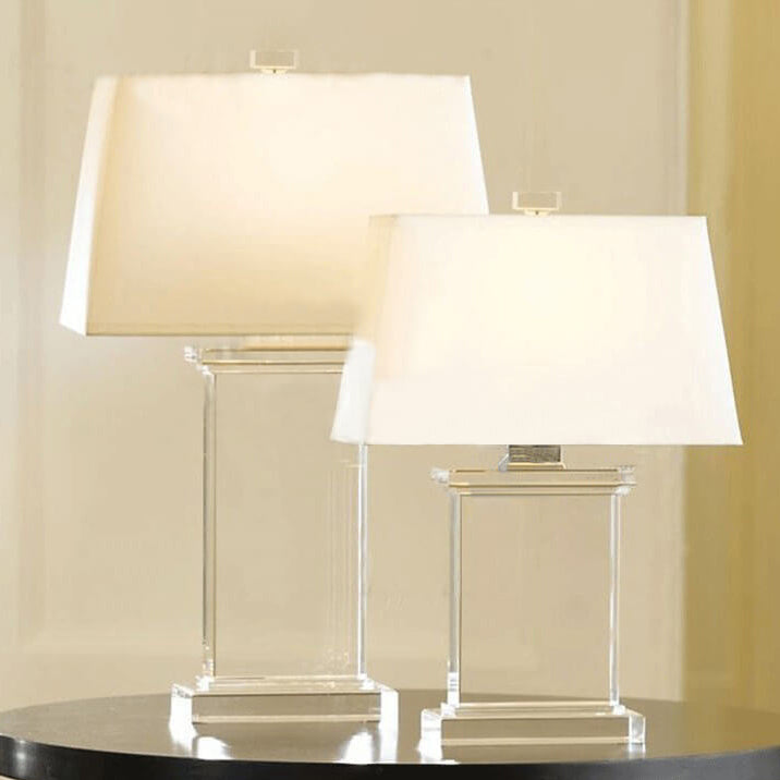 Modern Fabric Lampshade Crystal Base 1-Light Table Lamp Lumendat