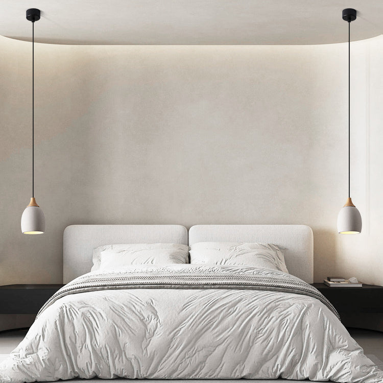 Traditional Japanese Cement Solid Wood Circle 1-light Pendant Light for Dining Room BulbSquare