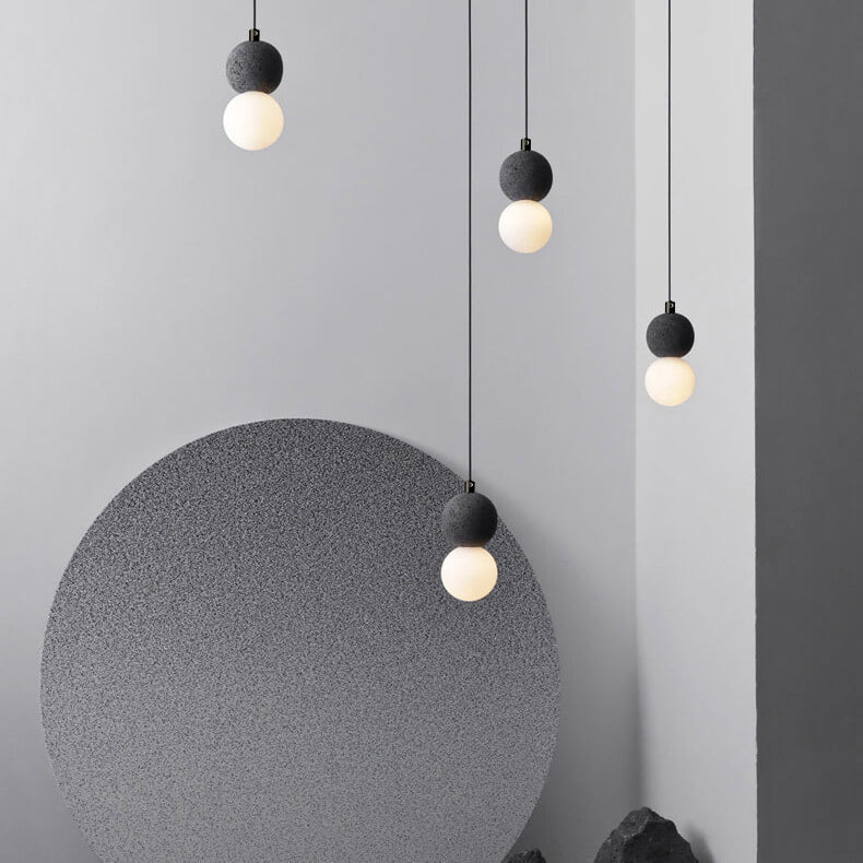 Contemporary Scandinavian Orb Terrazzo 1-light Pendant Light for Bedroom BulbSquare