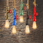 Modern Vintage Industrial Twine Iron 1-light Pendant Light BulbSquare