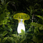 Contemporary Creative Colorful Mushroom Glass Shape LED Solar Waterproof Lawn Insert Light For Garden Lumendat