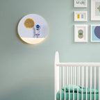 Lumendat Contemporary Creative Iron Resin Round Astronaut LED Wall Sconce Lamp For Bedroom Lumendat