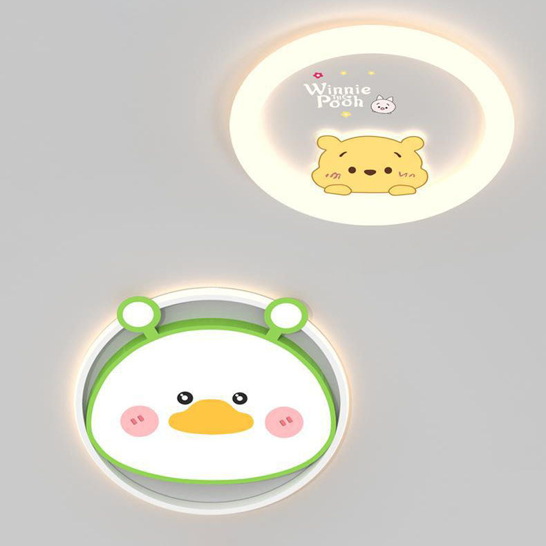 Lumendat Contemporary Creative Cartoon Animal Duck Acrylic LED Flush Mount Ceiling Light For Bedroom Lumendat