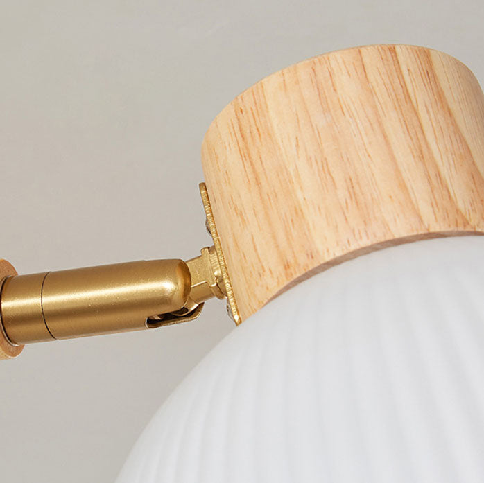 Traditional Japanese Wabi-sabi Rubberwood Hardware Glass 3/6/8-Light Flush Mount Lighting For Living Room Lumendat