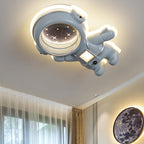 Lumendat Contemporary Creative Kids Metal Acrylic Resin Astronaut Flush Mount Ceiling Light For Bedroom Lumendat