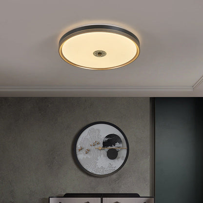 Traditional Chinese Square Geometric Acrylic LED Flush Mount Ceiling Light for Living Room