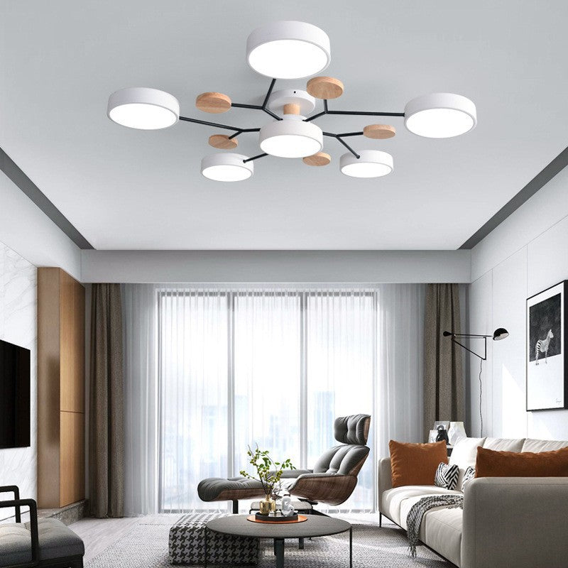 Contemporary Scandinavian Round Molecule Branch Design LED Semi-Flush Mount Ceiling Light For Living Room Lumendat