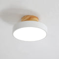 Nordic Wood Round Acrylic LED Semi-Flush Mount Ceiling Light Lumendat
