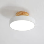 Nordic Wood Round Acrylic LED Semi-Flush Mount Ceiling Light Lumendat