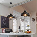 Vintage Industrial Iron Pot Lid Dome 1-light Pendant Light BulbSquare