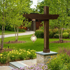 European Vintage Round Ball Die-cast Aluminum Glass Waterproof Outdoor 1-light Pendant Light BulbSquare
