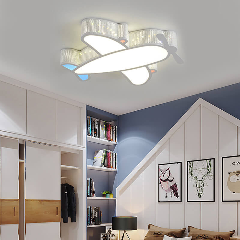 Lumendat Cartoon Creative Luminous Aircraft Design LED Flush Mount Ceiling Light Lumendat